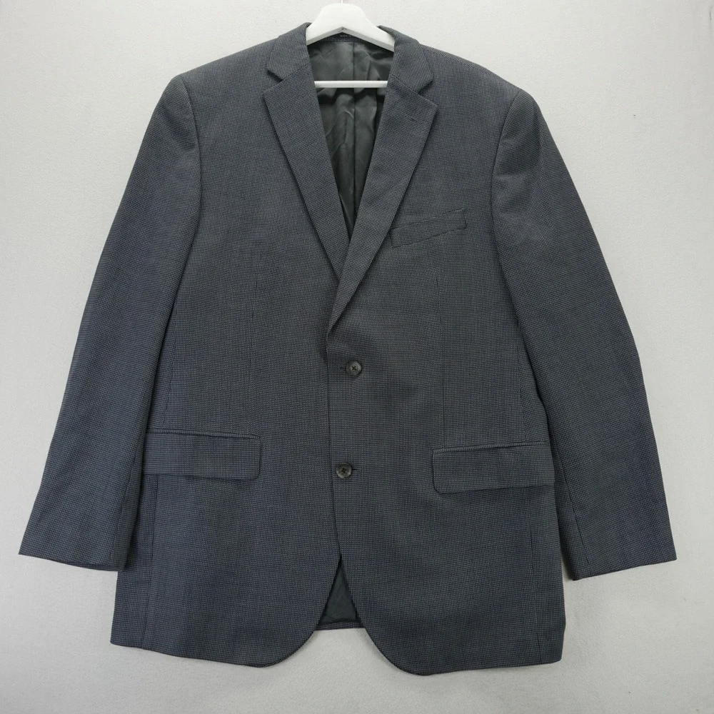 Cremieux Collection Loro Piana Fabric Mens Blue Micro Check Sport Coat Blazer